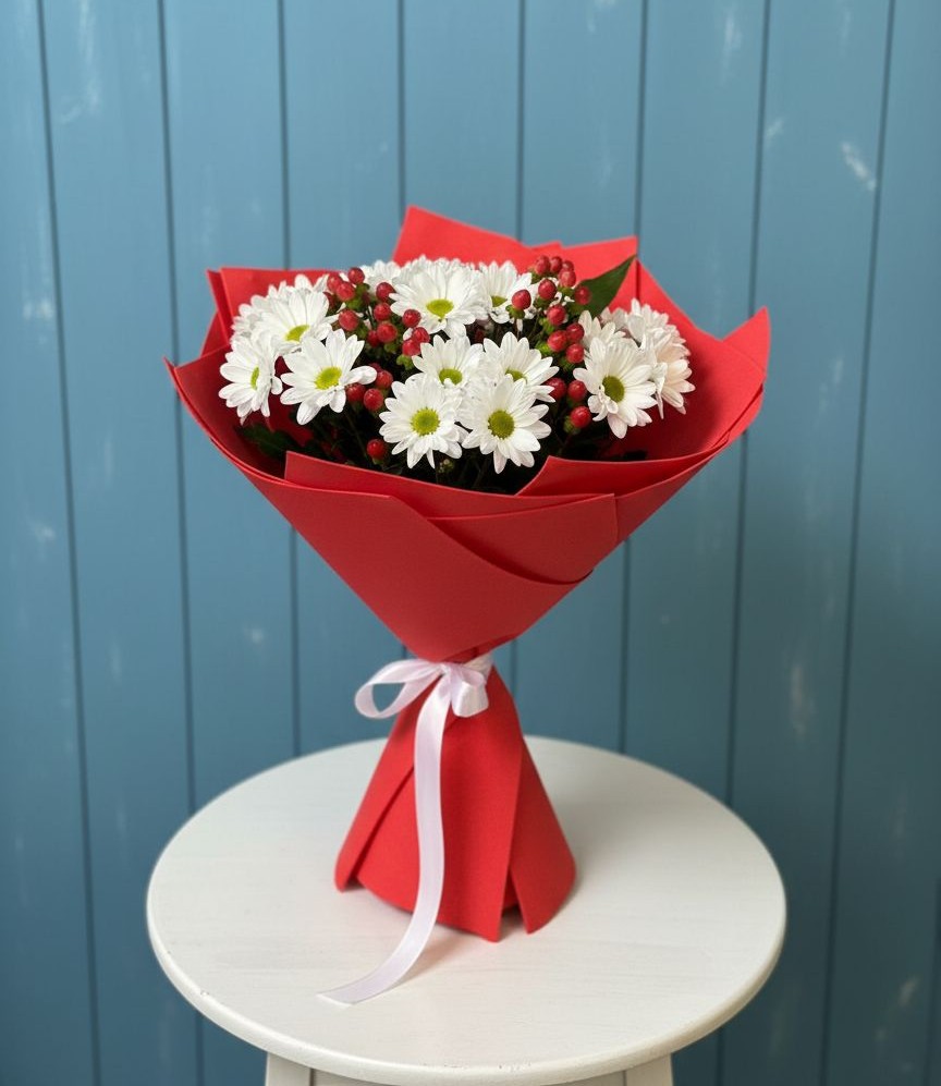 Букет цветов из: Хризантемы в Линёво Новосибирской области