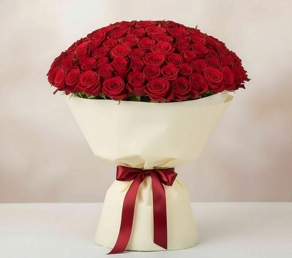 Букет 101 Красная роза Милано в Линёво Новосибирской области