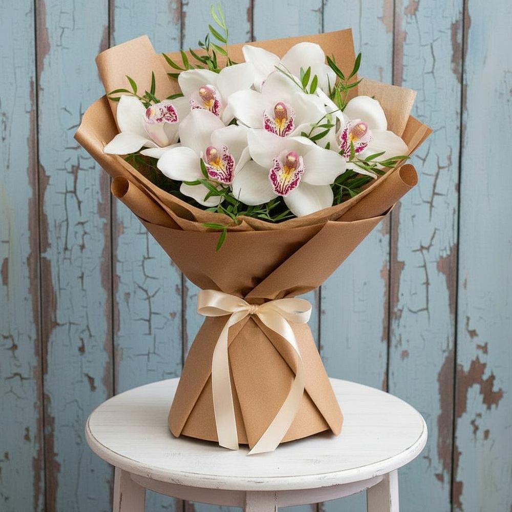 Букет цветов из: Орхидеи и Розы в Линёво Новосибирской области