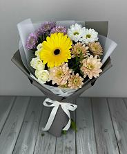 Букет цветов из:  Розы, Герберы и Хризантемы в Линёво Новосибирской области
