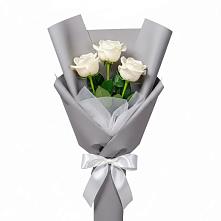 Букет 3 белые розы #REPLACE_PRED# Линёво Новосибирской области