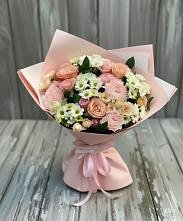 Букет цветов из:  Гвоздики, Розы и Хризантемы в Линёво Новосибирской области