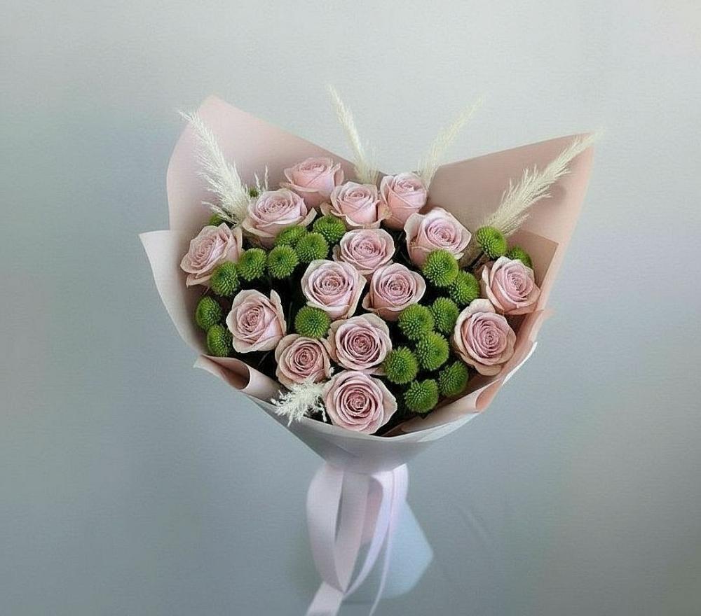 Букет цветов из: Розы и Хризантемы в Линёво Новосибирской области