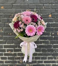 Букет цветов из:  Герберы и Хризантемы в Линёво Новосибирской области