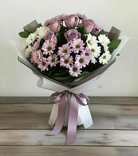 Букет цветов из:  Хризантемы и Розы в Линёво Новосибирской области