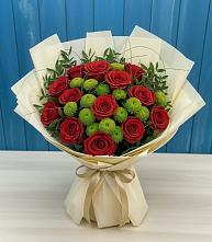 Букет цветов из:  Розы и Хризантемы #REPLACE_PRED# Линёво Новосибирской области