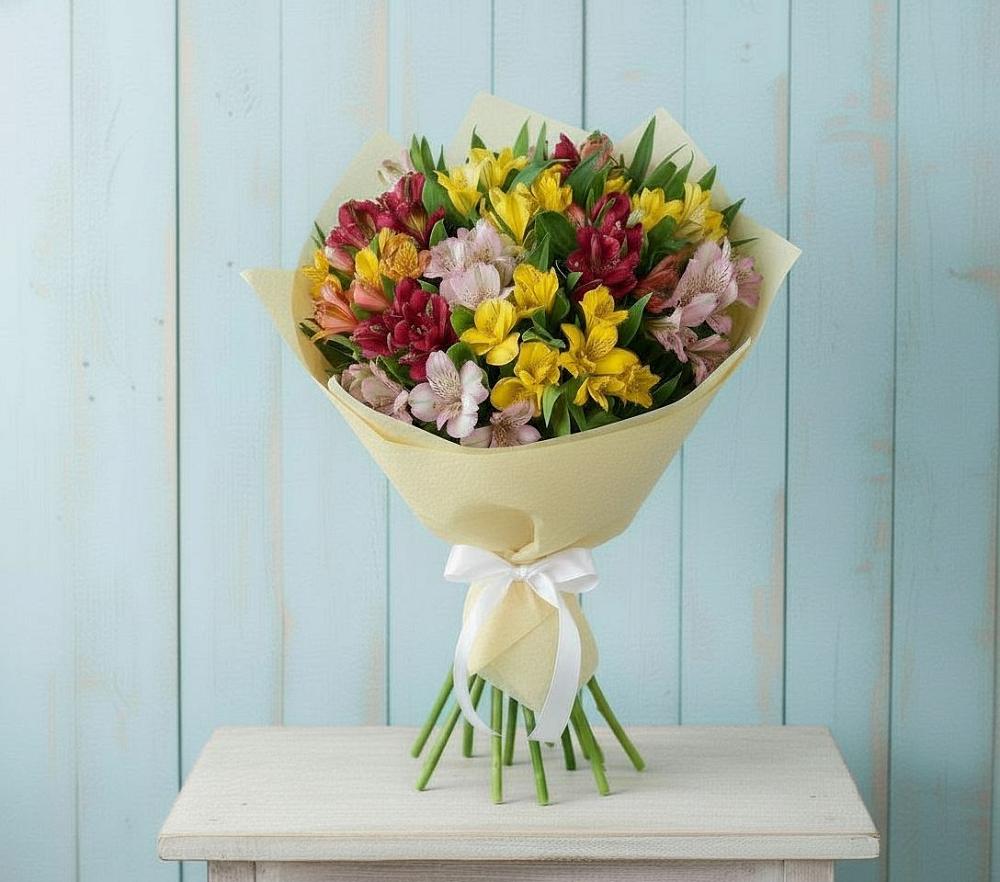 Букет цветов из: Альстромерии в Линёво Новосибирской области