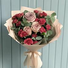 Букет цветов из:  Гвоздики и Розы в Линёво Новосибирской области